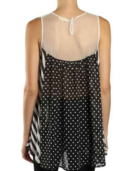 Black/White Polka Dot Tunic