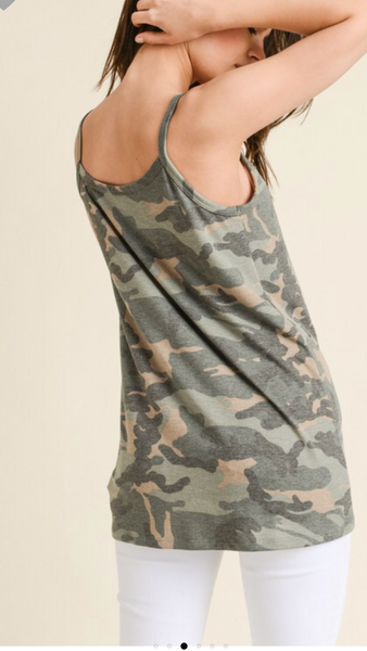 Camo Spaghetti Strap Tank