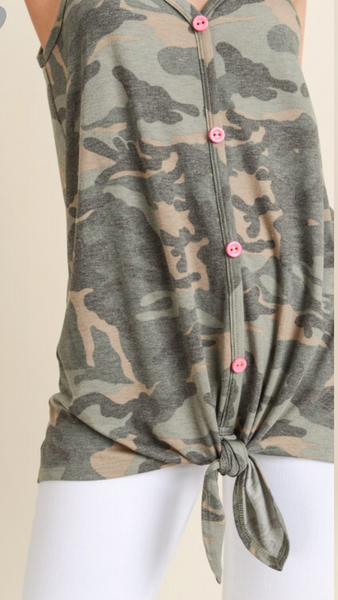 Camo Spaghetti Strap Tank