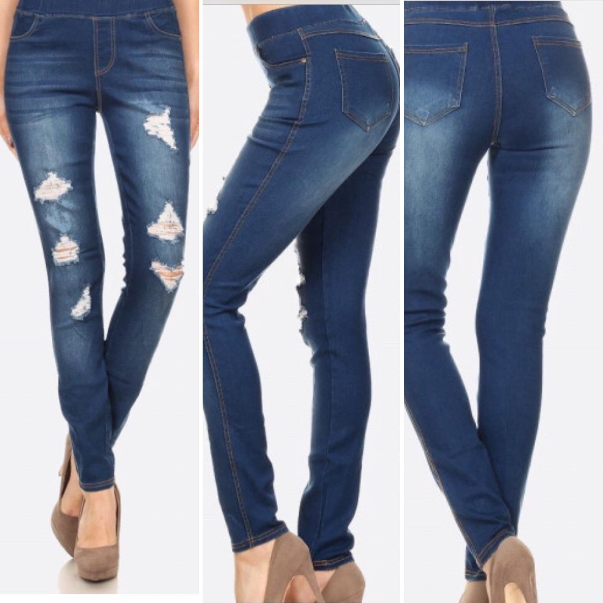 Denim Distressed Jeggings