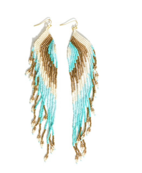 Long Beaded Multicolored EarringsBlack