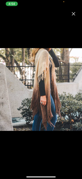 Fringe Boho Ombré Ruana