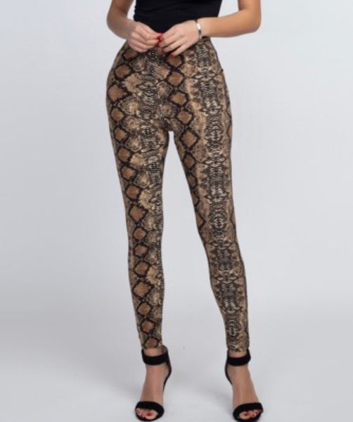 Snakeskin Print Leggings