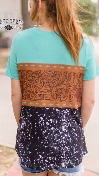 Buckstitch Tooled Leather Top