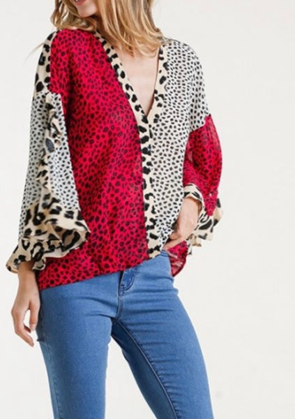 Multi-colored Animal Print Top