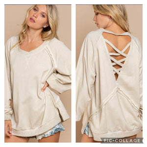 Criss Cross Back French Terry Top