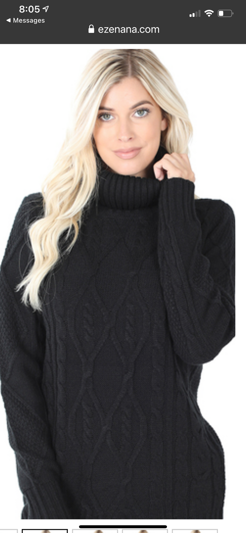 Black Cable Knit Turtleneck