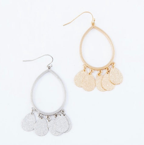 Large Shimmery Teardrop Earrings