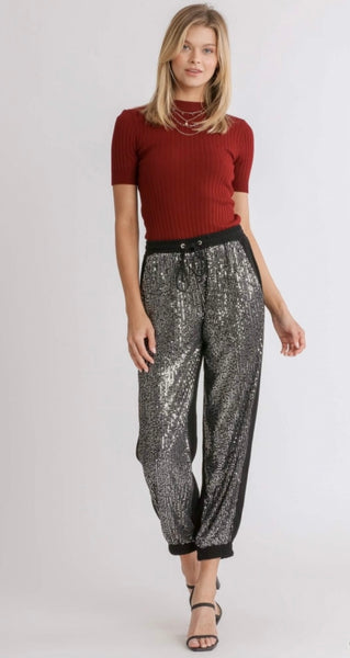 Sequin Jogger Pants