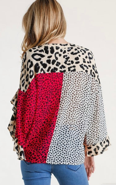 Multi-colored Animal Print Top