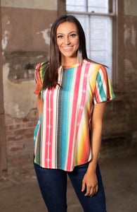 Ivory Serape Print Tee