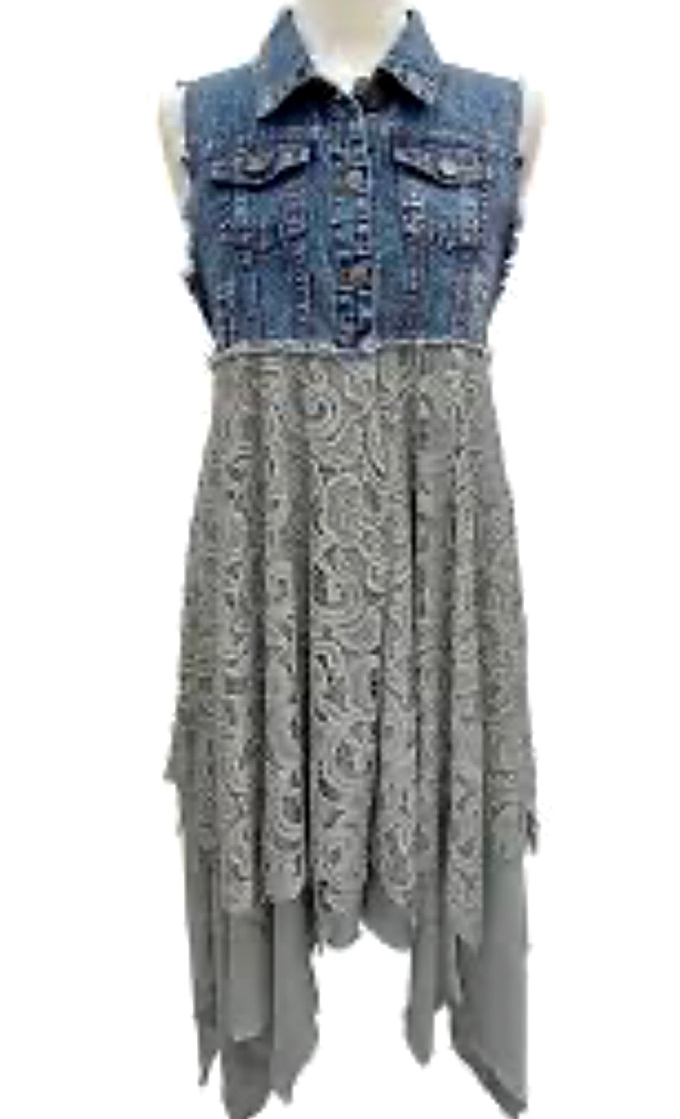 Denim and Lace Vest