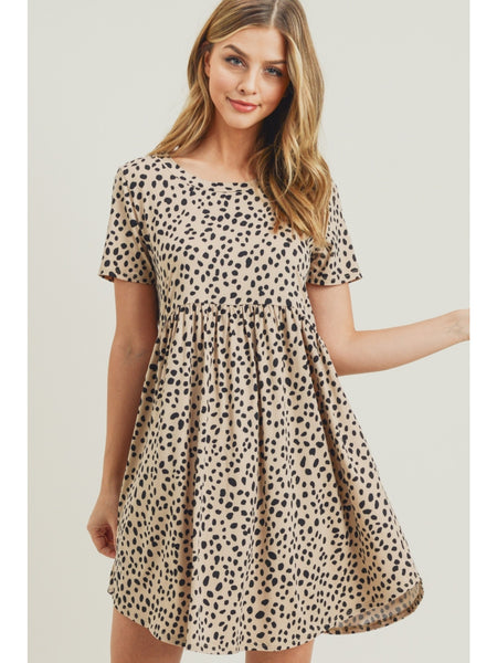 Dalmatian Print Baby Doll Dress