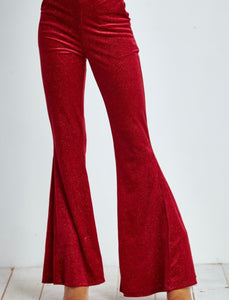 Red Glitter Bell Bottoms