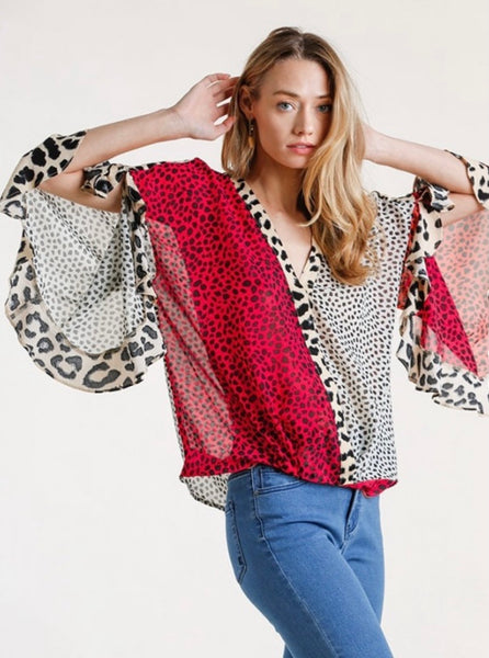 Multi-colored Animal Print Top