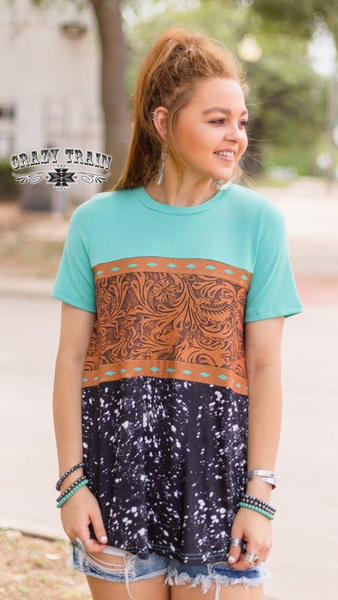 Buckstitch Tooled Leather Top