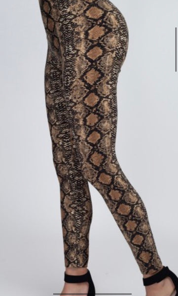 Snakeskin Print Leggings