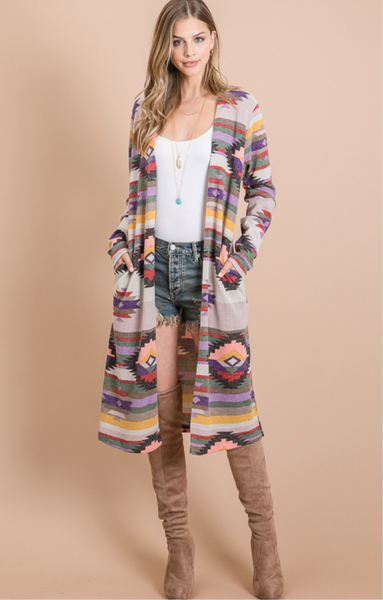 Aztec Print Cardigan