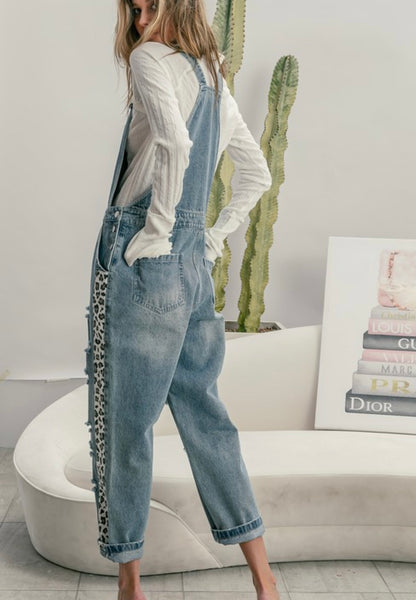 Denim Distressed Overalls