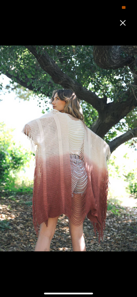 Fringe Boho Ombré Ruana