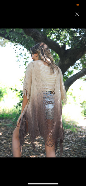 Fringe Boho Ombré Ruana