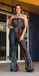 Sequin Strapless Jumpsuit