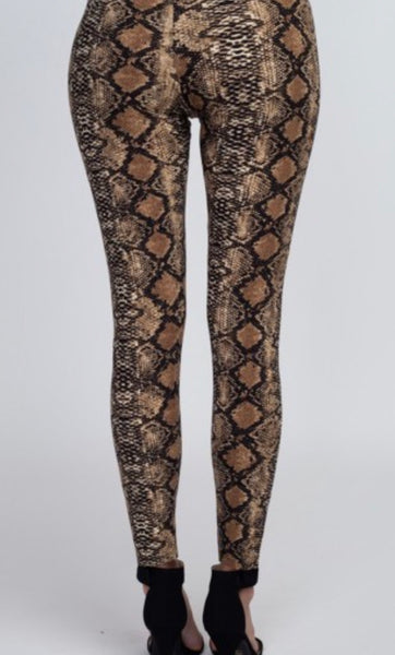 Snakeskin Print Leggings