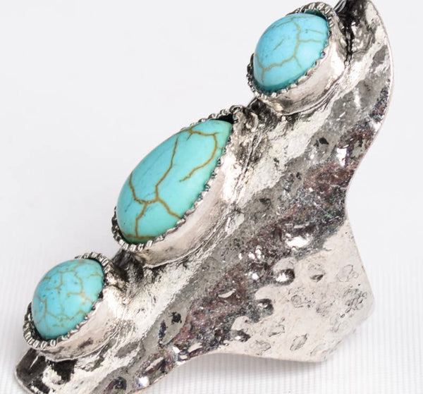 Waterfall Droplet Turquoise Stone Ring