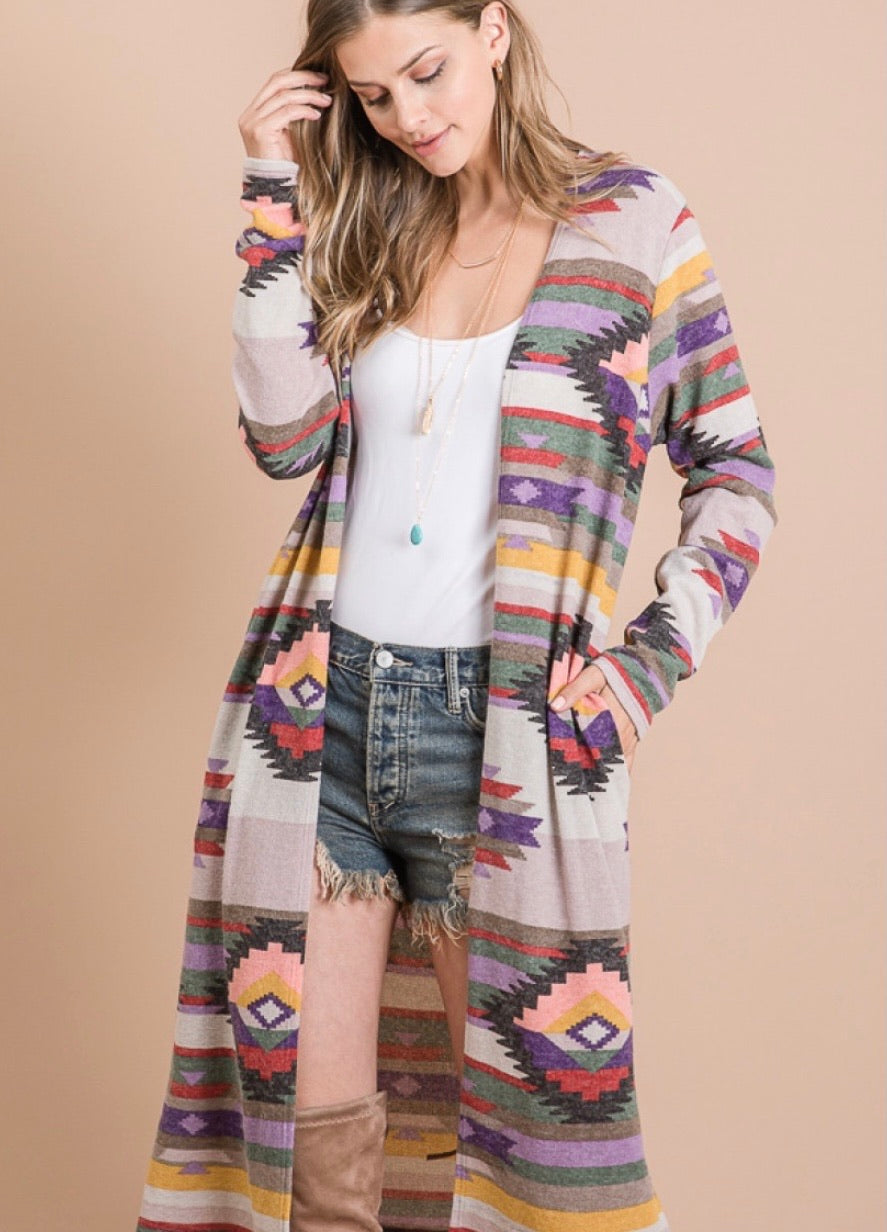 Aztec Print Cardigan