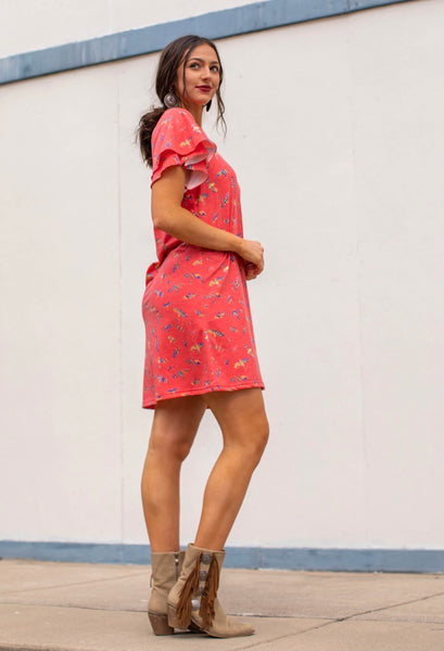 Coral Paisley and Thunderbird Dress